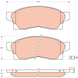  stabdžių trinkelių rinkinys, diskinis stabdys