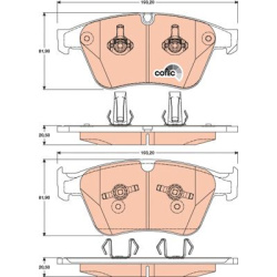  stabdžių trinkelių rinkinys, diskinis stabdys <small>COTEC</small>
