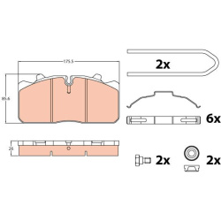  stabdžių trinkelių rinkinys, diskinis stabdys