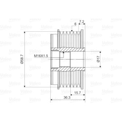  laisvos eigos sankaba, kint. sr. generatorius <small>VALEO NEW SPARE PART</small>