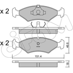  stabdžių trinkelių rinkinys, diskinis stabdys