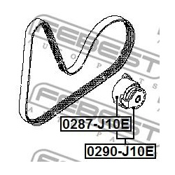  įtempiklio skriemulys, V formos rumbuotas diržas