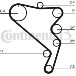  vandens siurblio ir paskirstymo diržo komplektas