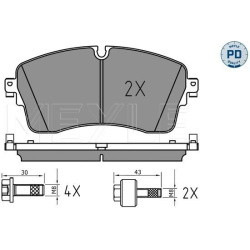  stabdžių trinkelių rinkinys, diskinis stabdys <small>MEYLE-PD: Advanced performance and design.</small>