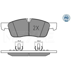  stabdžių trinkelių rinkinys, diskinis stabdys <small>MEYLE-PD: Advanced performance and design.</small>
