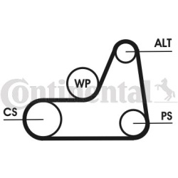  V formos rumbuotas diržas, komplektas