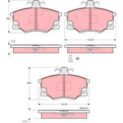  stabdžių trinkelių rinkinys, diskinis stabdys