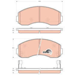  stabdžių trinkelių rinkinys, diskinis stabdys <small>COTEC</small>