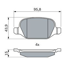  stabdžių trinkelių rinkinys, diskinis stabdys