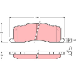  stabdžių trinkelių rinkinys, diskinis stabdys