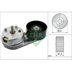  diržo įtempiklis, V formos rumbuotas diržas