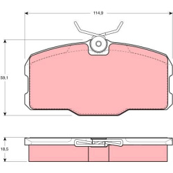  stabdžių trinkelių rinkinys, diskinis stabdys