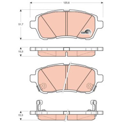  stabdžių trinkelių rinkinys, diskinis stabdys <small>COTEC</small>