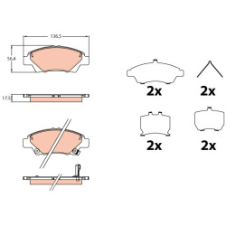  stabdžių trinkelių rinkinys, diskinis stabdys