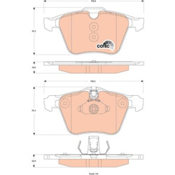  stabdžių trinkelių rinkinys, diskinis stabdys <small>COTEC</small>