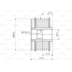  laisvos eigos sankaba, kint. sr. generatorius <small>VALEO NEW SPARE PART</small>