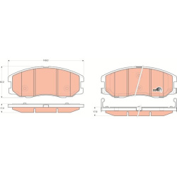  stabdžių trinkelių rinkinys, diskinis stabdys