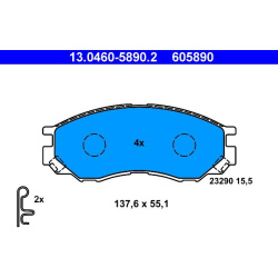  stabdžių trinkelių rinkinys, diskinis stabdys