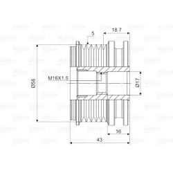  laisvos eigos sankaba, kint. sr. generatorius <small>VALEO NEW SPARE PART</small>