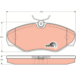  stabdžių trinkelių rinkinys, diskinis stabdys <small>COTEC</small>