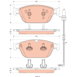  stabdžių trinkelių rinkinys, diskinis stabdys <small>COTEC</small>