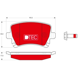  stabdžių trinkelių rinkinys, diskinis stabdys <small>DTEC COTEC</small>