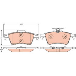  stabdžių trinkelių rinkinys, diskinis stabdys <small>COTEC</small>