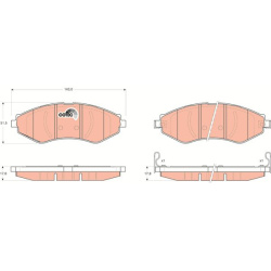  stabdžių trinkelių rinkinys, diskinis stabdys <small>COTEC</small>