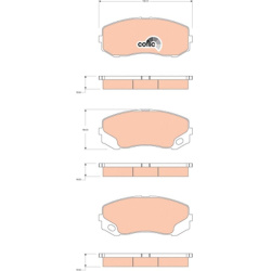  stabdžių trinkelių rinkinys, diskinis stabdys <small>COTEC</small>
