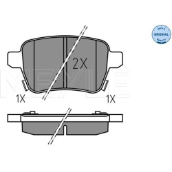  stabdžių trinkelių rinkinys, diskinis stabdys <small>MEYLE-ORIGINAL: True to OE.</small>
