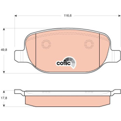  stabdžių trinkelių rinkinys, diskinis stabdys <small>COTEC</small>