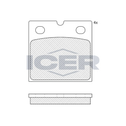  stabdžių trinkelių rinkinys, stovėjimo stabdys