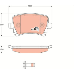  stabdžių trinkelių rinkinys, diskinis stabdys <small>COTEC</small>