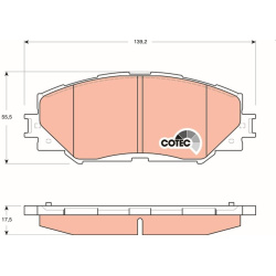  stabdžių trinkelių rinkinys, diskinis stabdys <small>COTEC</small>