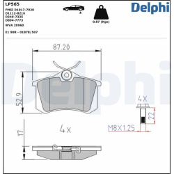  stabdžių trinkelių rinkinys, diskinis stabdys