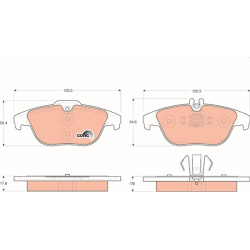  stabdžių trinkelių rinkinys, diskinis stabdys <small>COTEC</small>