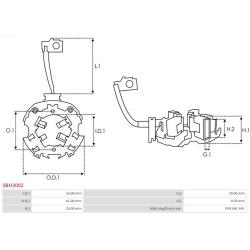  laikiklis, angliniai šepetėliai <small>AS</small>