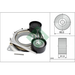  diržo įtempiklis, V formos rumbuotas diržas