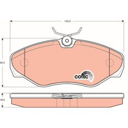  stabdžių trinkelių rinkinys, diskinis stabdys <small>COTEC</small>