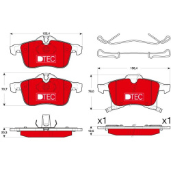  stabdžių trinkelių rinkinys, diskinis stabdys <small>DTEC COTEC</small>