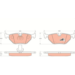  stabdžių trinkelių rinkinys, diskinis stabdys <small>COTEC</small>
