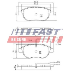  stabdžių trinkelių rinkinys, diskinis stabdys