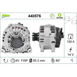  kintamosios srovės generatorius <small>VALEO RE-GEN REMANUFACTURED</small>