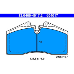 stabdžių trinkelių rinkinys, diskinis stabdys