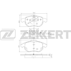  stabdžių trinkelių rinkinys, diskinis stabdys <small>COTEC</small>