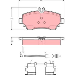  stabdžių trinkelių rinkinys, diskinis stabdys