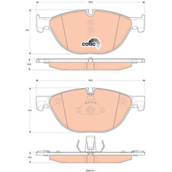  stabdžių trinkelių rinkinys, diskinis stabdys <small>COTEC</small>