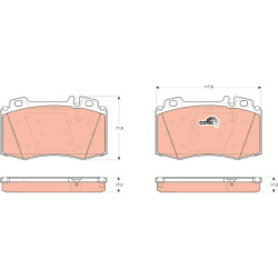  stabdžių trinkelių rinkinys, diskinis stabdys <small>COTEC</small>