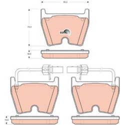  stabdžių trinkelių rinkinys, diskinis stabdys <small>COTEC</small>