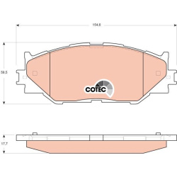  stabdžių trinkelių rinkinys, diskinis stabdys <small>COTEC</small>